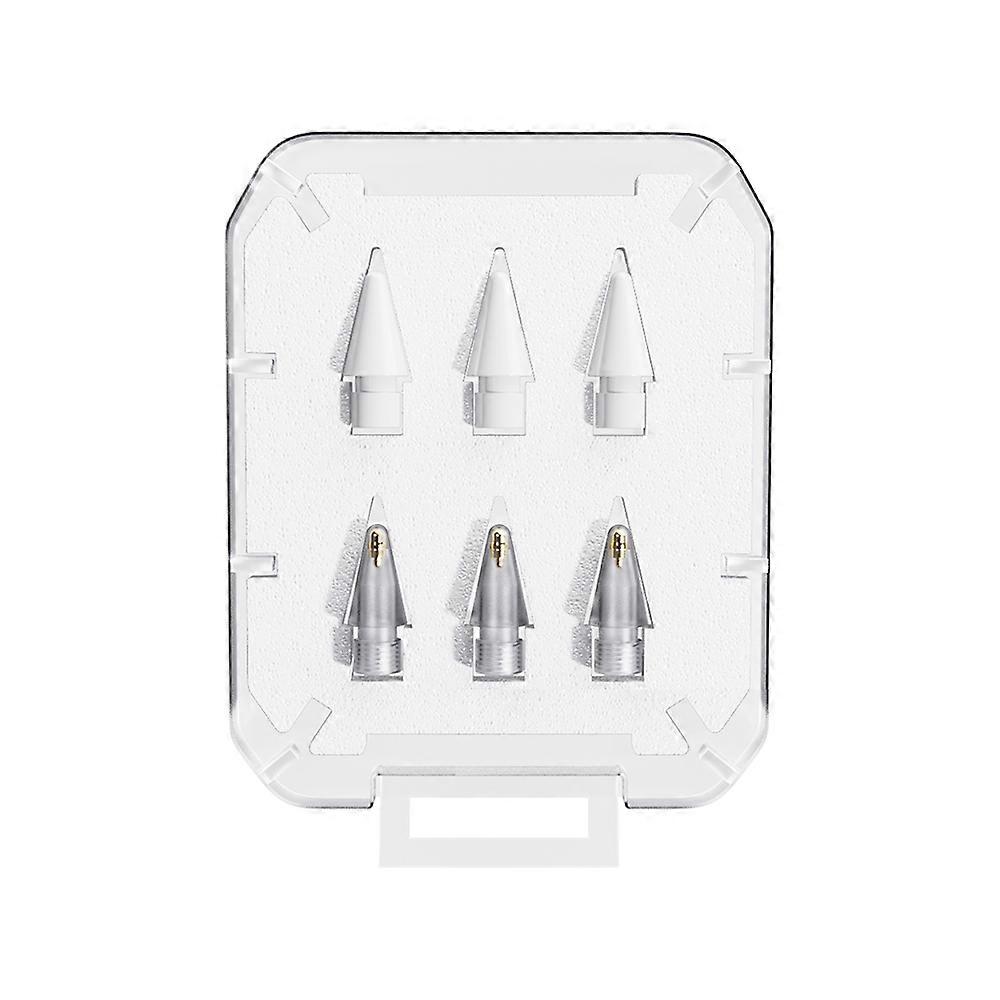 ESSAGER 3Pcs POM+3Pcs PC Capacitive Pen Tip Set Replacement Pencil Tips for Drawing Writing Stylus