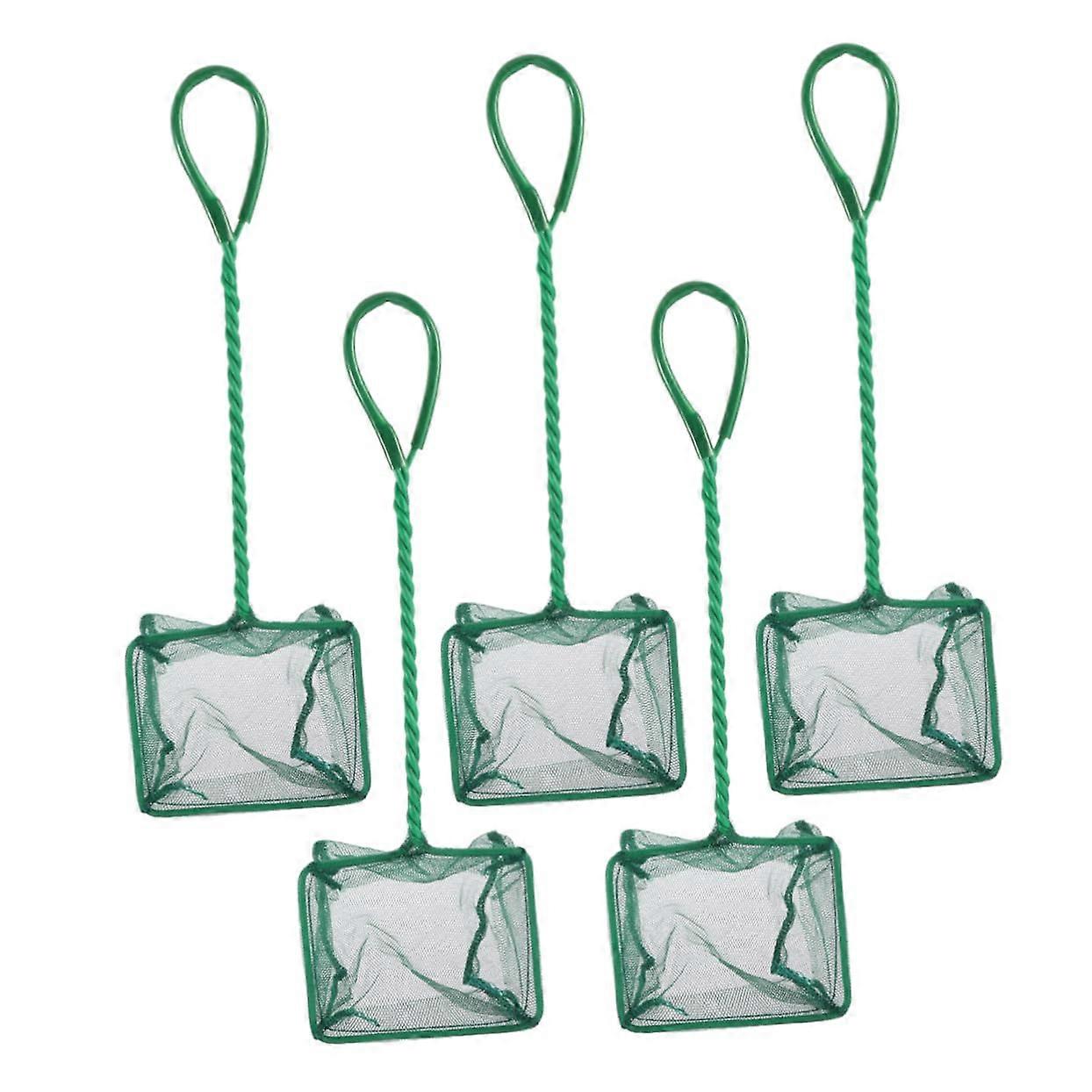 Aquarium Landing Net Sturdy 8-Inch Stainless Steel Set Of 5 Tank Nets With Space-Saver Hook
