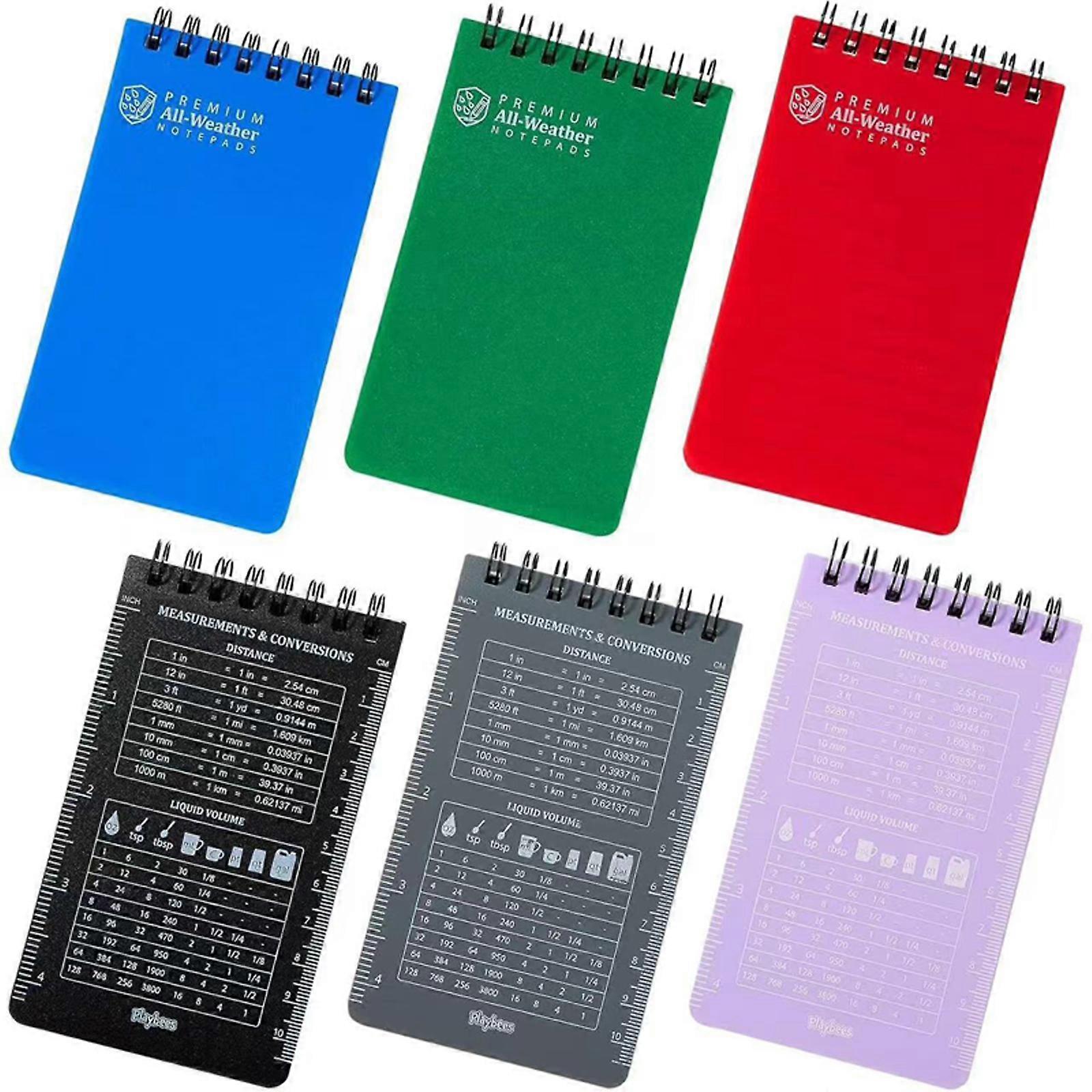 6Pieces Twin Coil Binding Notepads 50 Sheets Wide Lined Small Notepads Pocket Notebook Writing Pad for Writing Noting