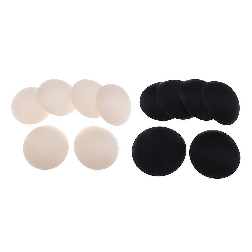 6 Pairs Removable Bikini Inserts Bra Pad Swimsuit Inserts Sponge Black Beige