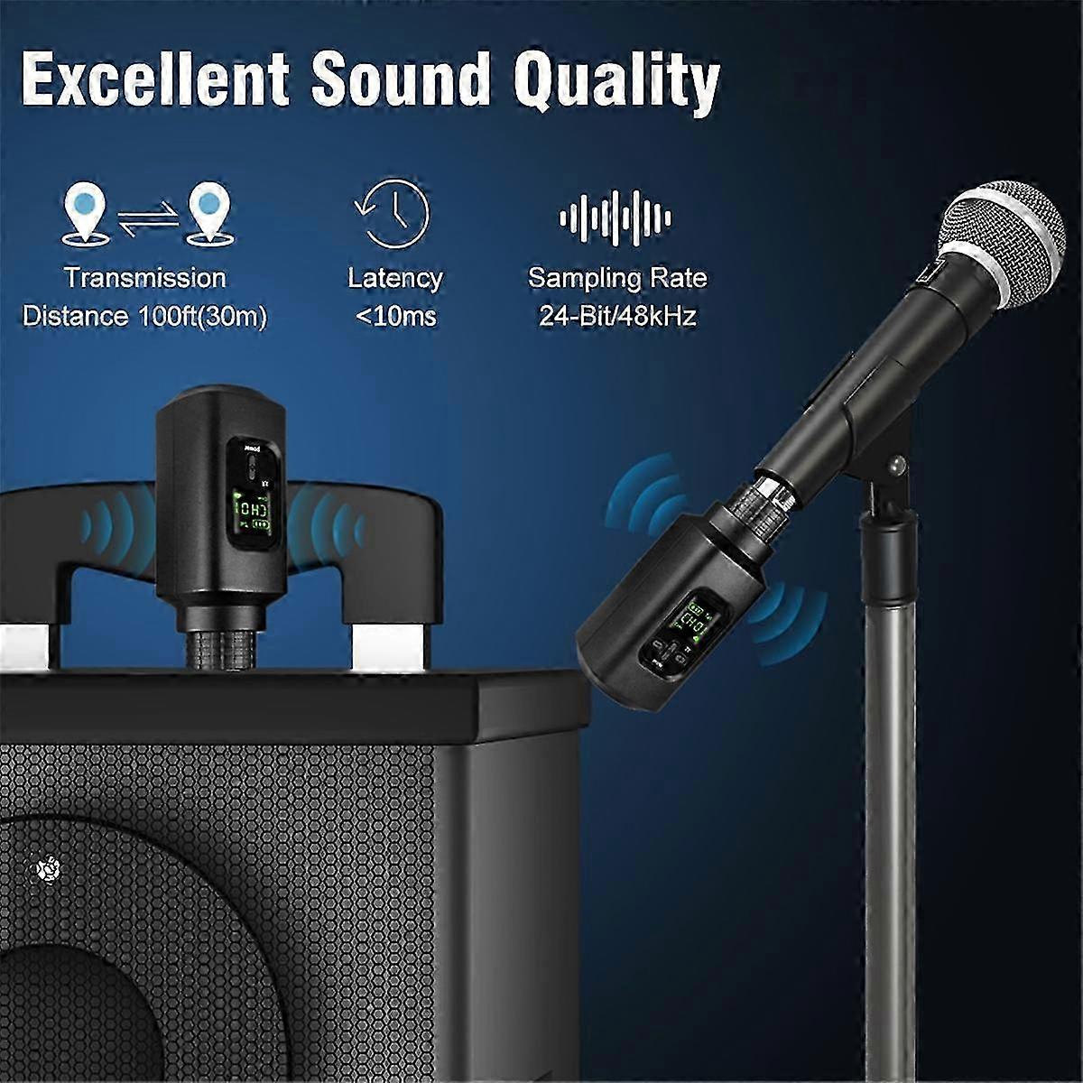 Guitar Wireless Microphone System XLR Transmitter and Receiver for Dynamic Wired Microphone