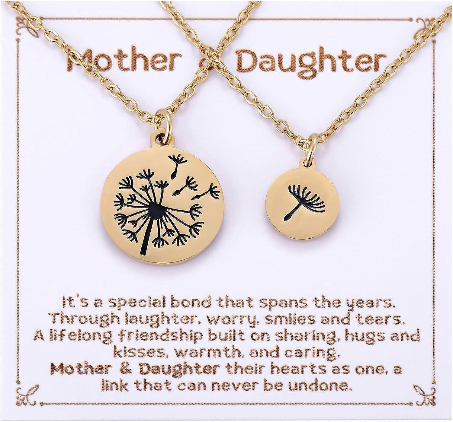 Kvekstio Mutter Tochter Geschenk - Set von 2 Löwenzahn Halskette Schmuck, Mutter Tochter Beziehung Löwenzahn Charm Halskette Geschenk