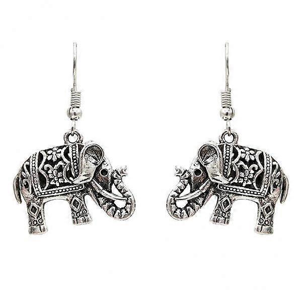 3xVintage Tribe Earring Elephant Dangle Drop Hook Earrings
