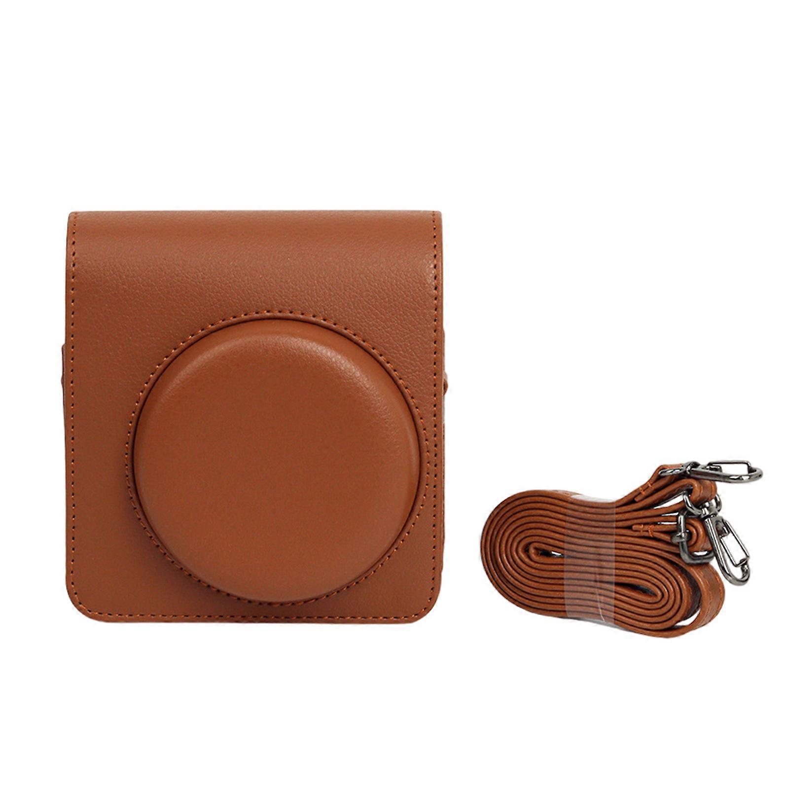 Practical Camera Bag, Small Camera Case Camera Shoulder Bag PU Purse Fashion Pattern Camera Case for 99 Cameras  brown