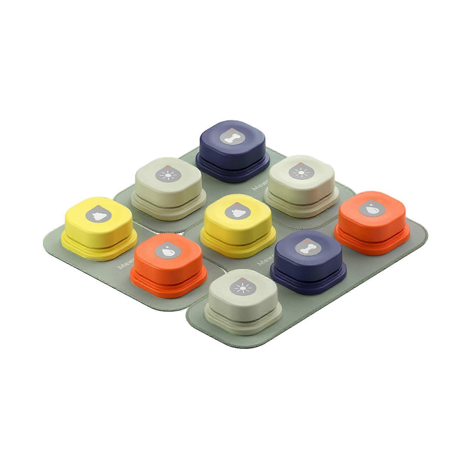 Recordable Pet Buttons for Dogs Sound Buttons with Mat for Communication Talking Dogs Buttons Pet Behavior Training Pad  C
