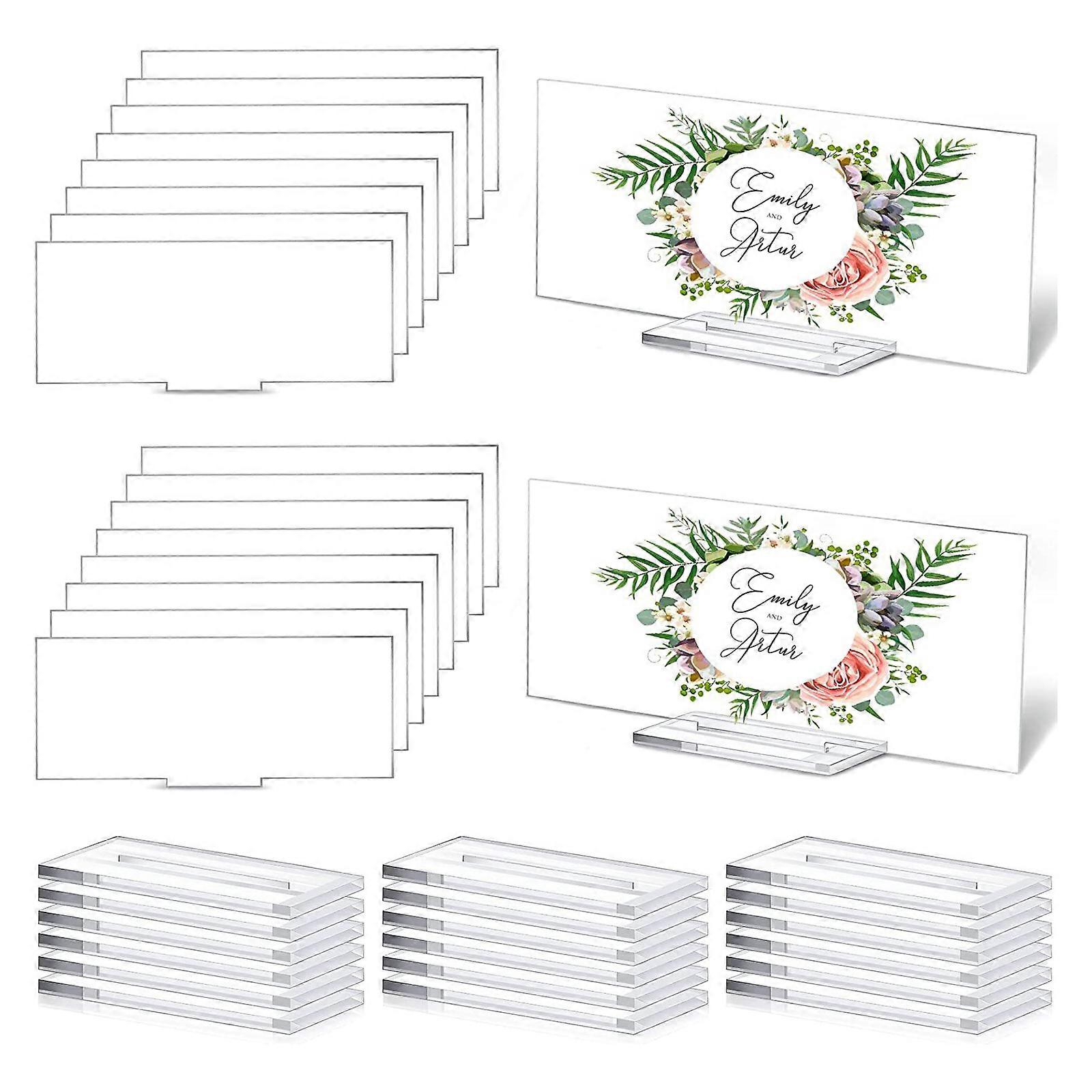 長方形アクリルブランクウェディングテーブルサインホルダーセット記念日の結婚式の装飾感謝祭の新年パーティー