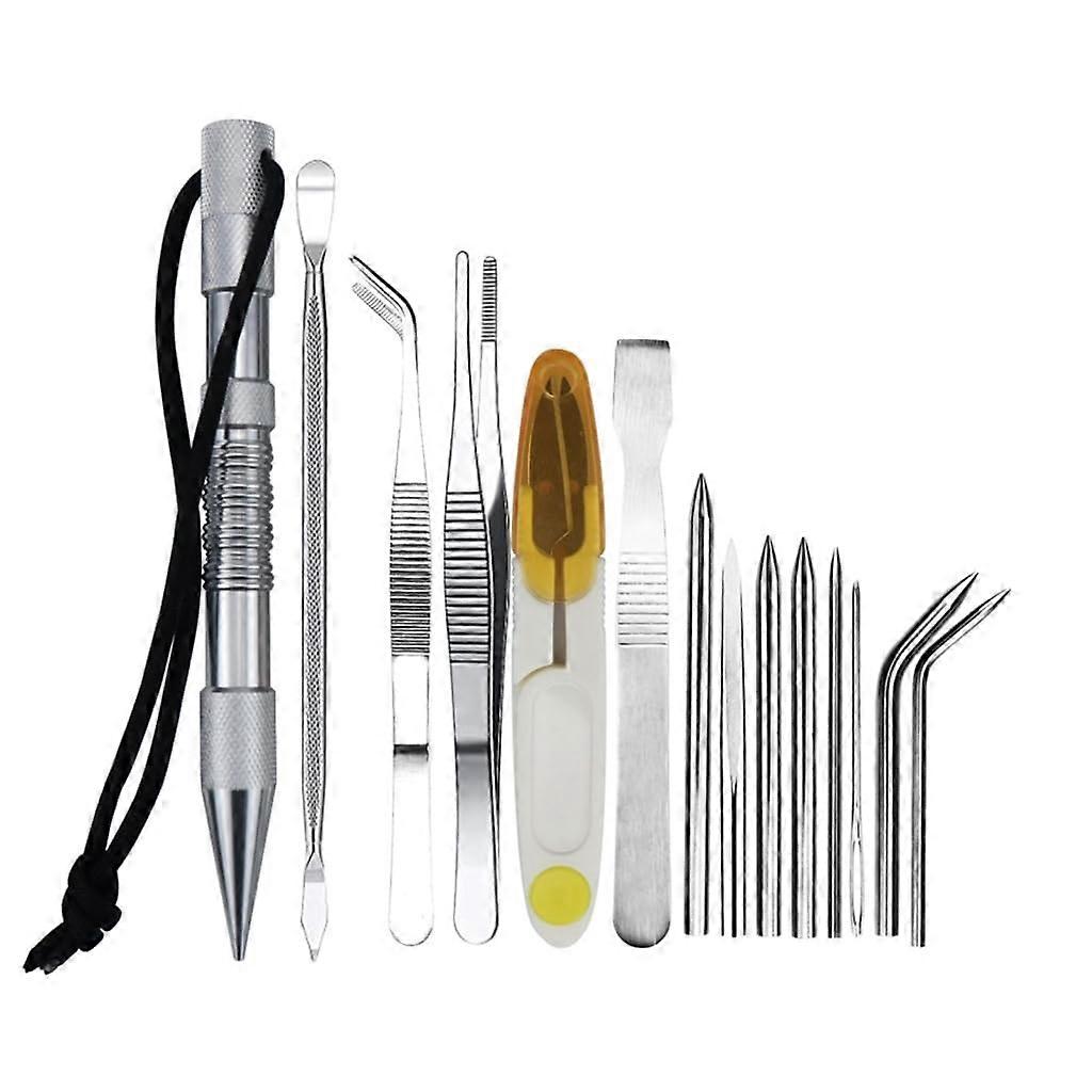 Comprehensive tent peg and paracord needle combination for shelter setups repair tent attachment sunshade assembly 14 pieces silver