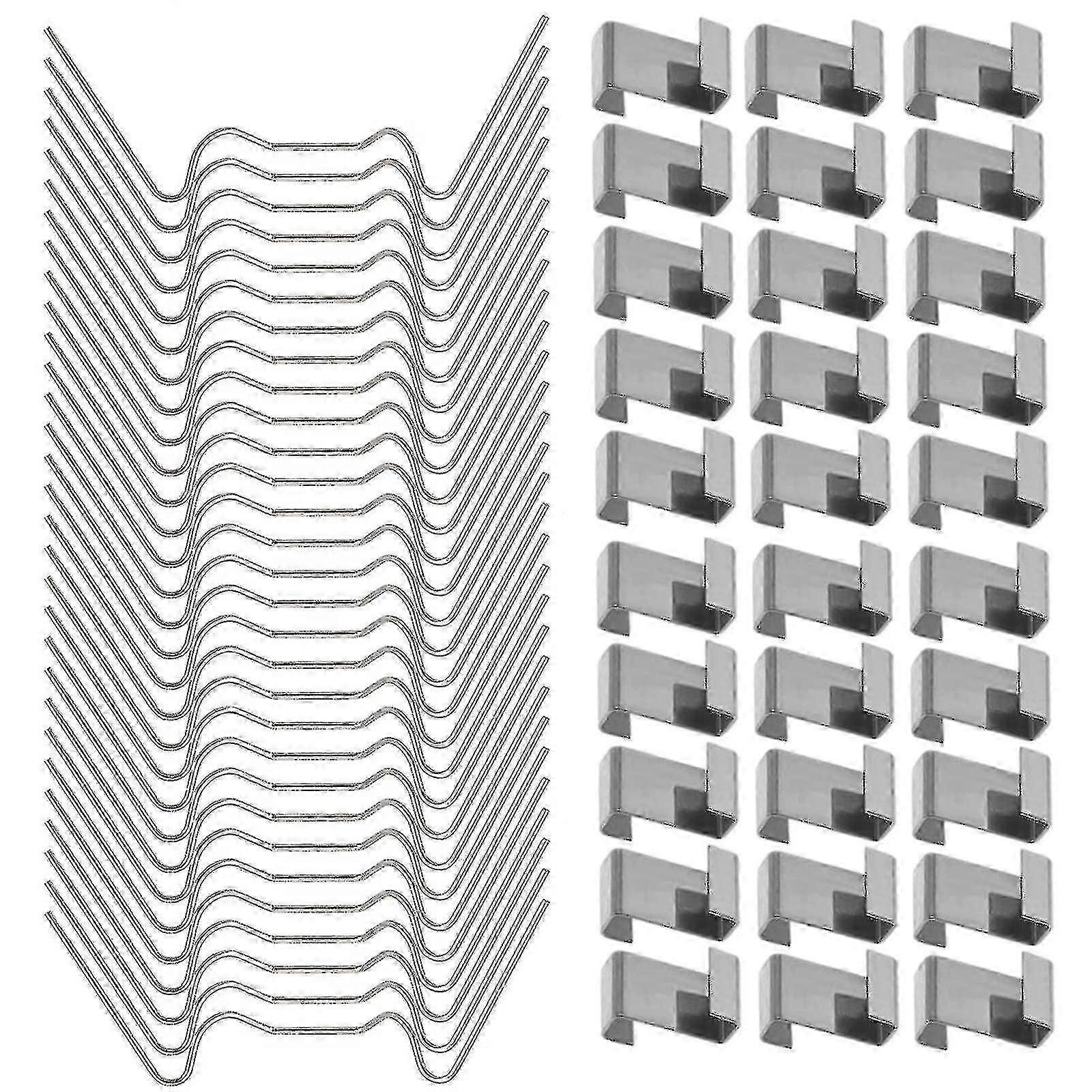 100 件玻璃温室夹 - 不锈钢温室窗户固定夹温室玻璃夹