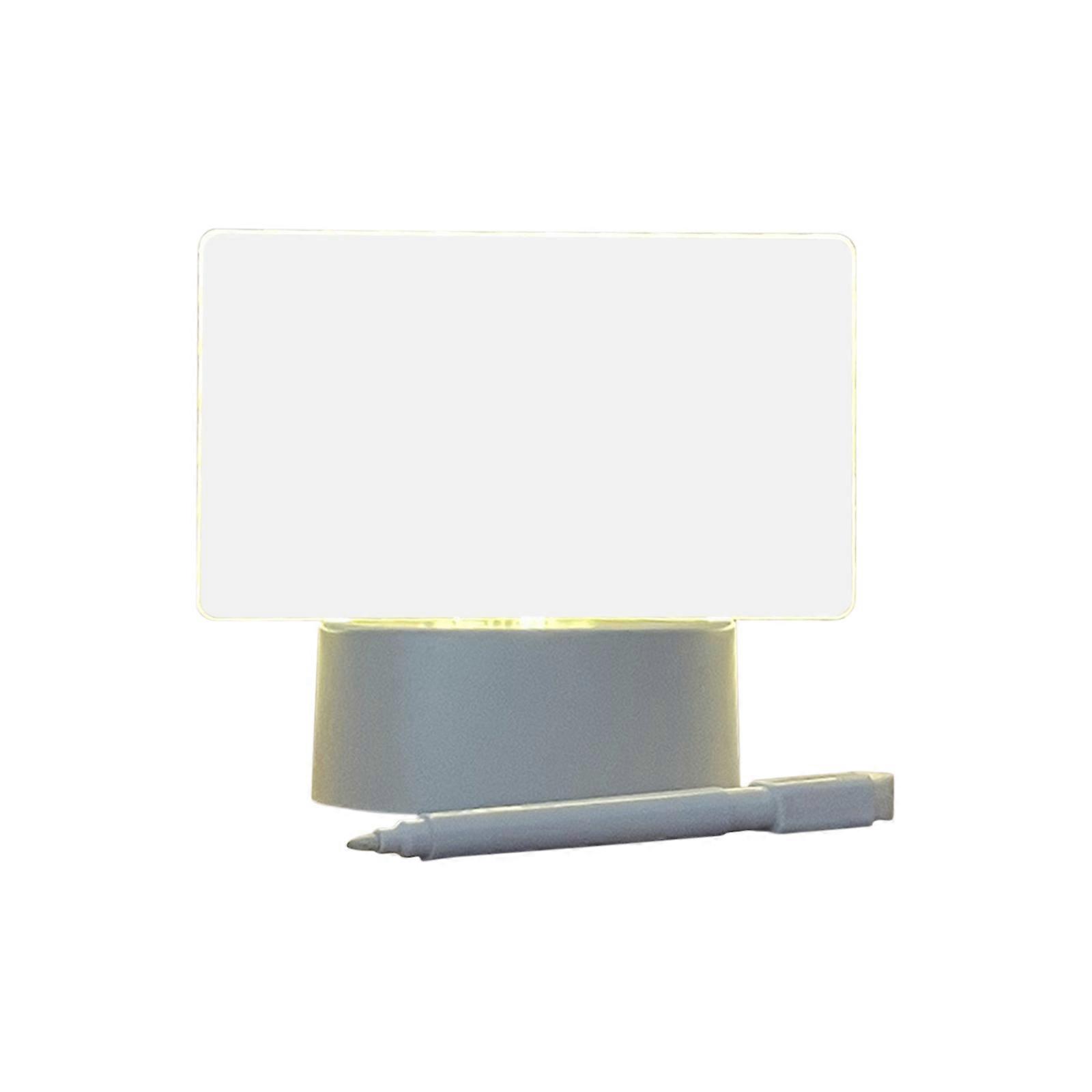 Acrylic Transparent Memo Board, Color Adjustment Note Lamp For Home Office Decor, Multicolor LED Light Acrylic Note Board With Smooth Writing Surface