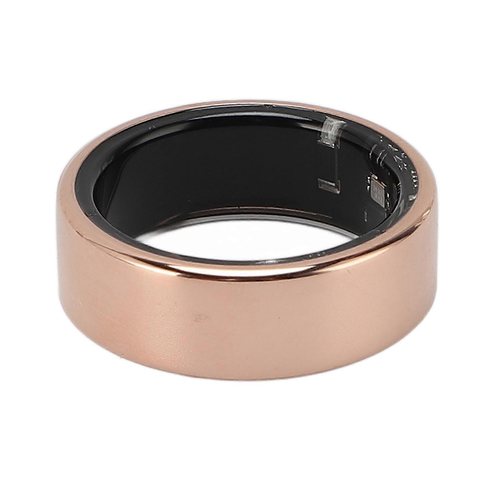 Fitness Tracker Smart Ring Step Counter Sleep Health Ring Multiple Sports Modes for Android Stainless Steel Unisex 7 Days Battery Life Gold 