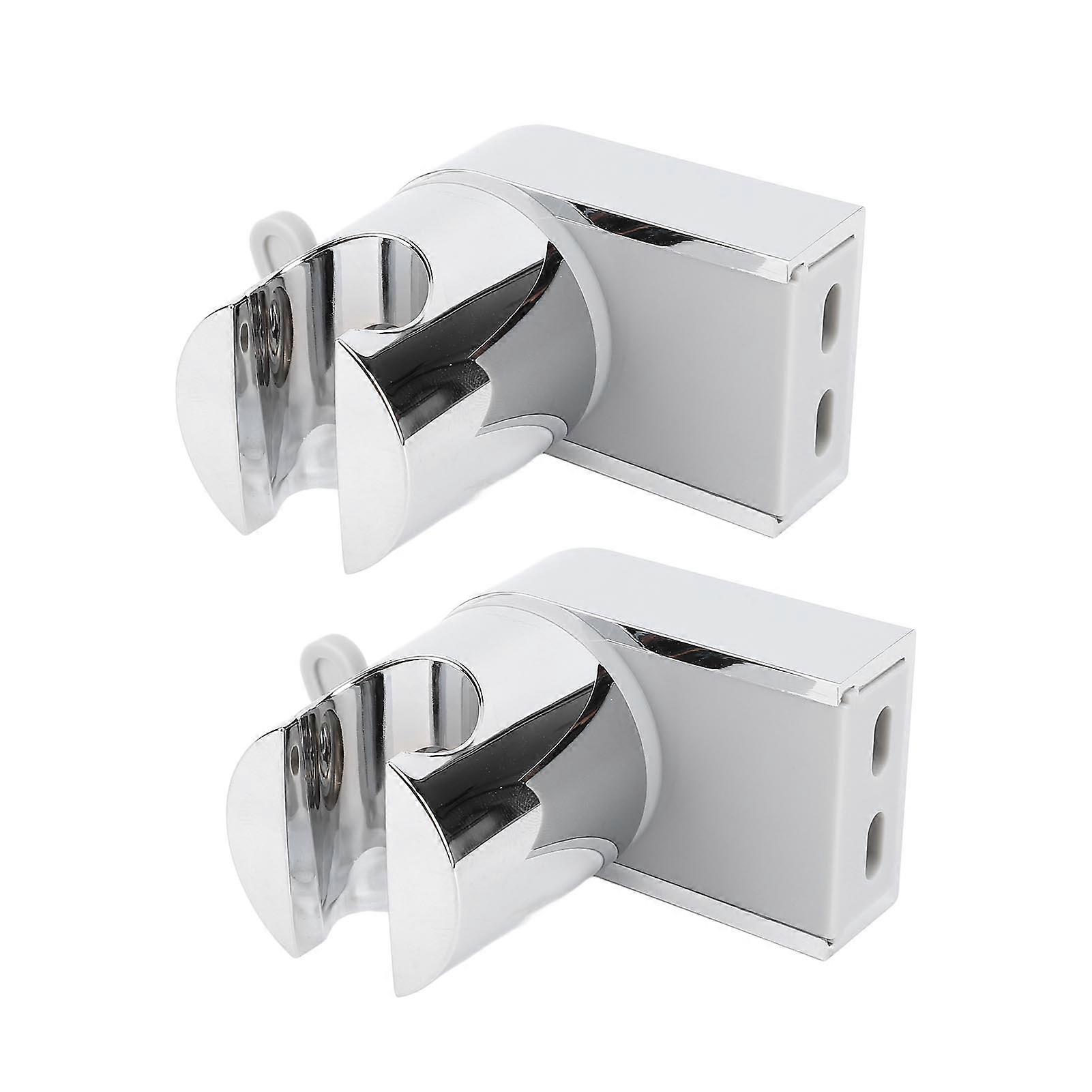 2Pcs Wall Mounted Shower Bracket ABS 360 Degree Shower Holder Wall Bracket with Hook 