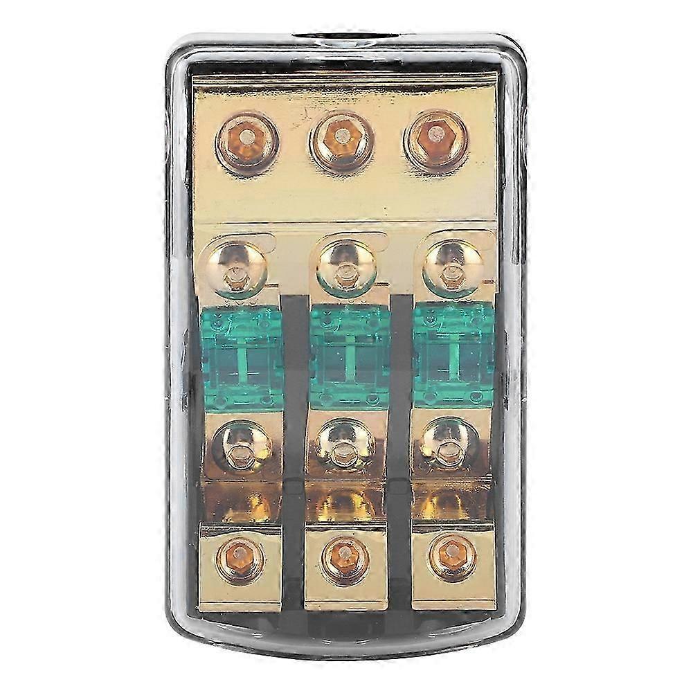 0/2/4 Gauge In To 4/8/10 Gauge Out 60A 3 Way Mini ANL Fuse Holder Distribution Block for Auto Audio System