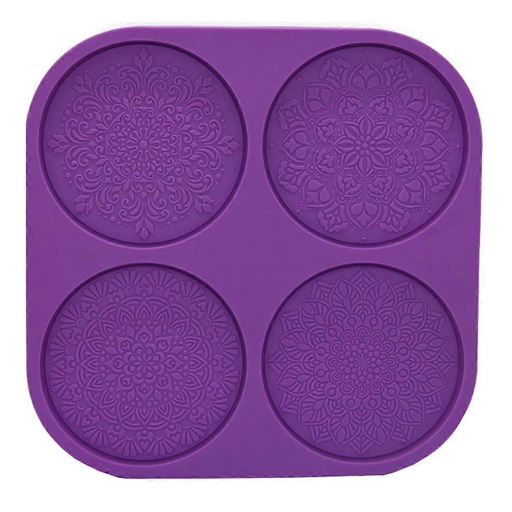Mandala Pattern Mould Silicone Coaster Mould Cup Tray Epoxy Mold Coaster Mold