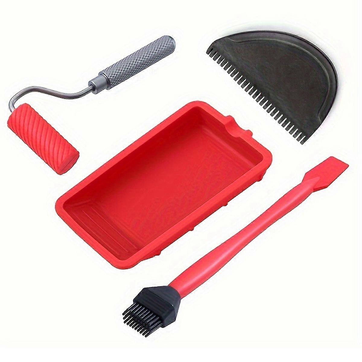 4PCS Silicone Glue Applicator Kit, Reusable Silicone Glue Brush Set Wood Glue Spreader Silicone Bru