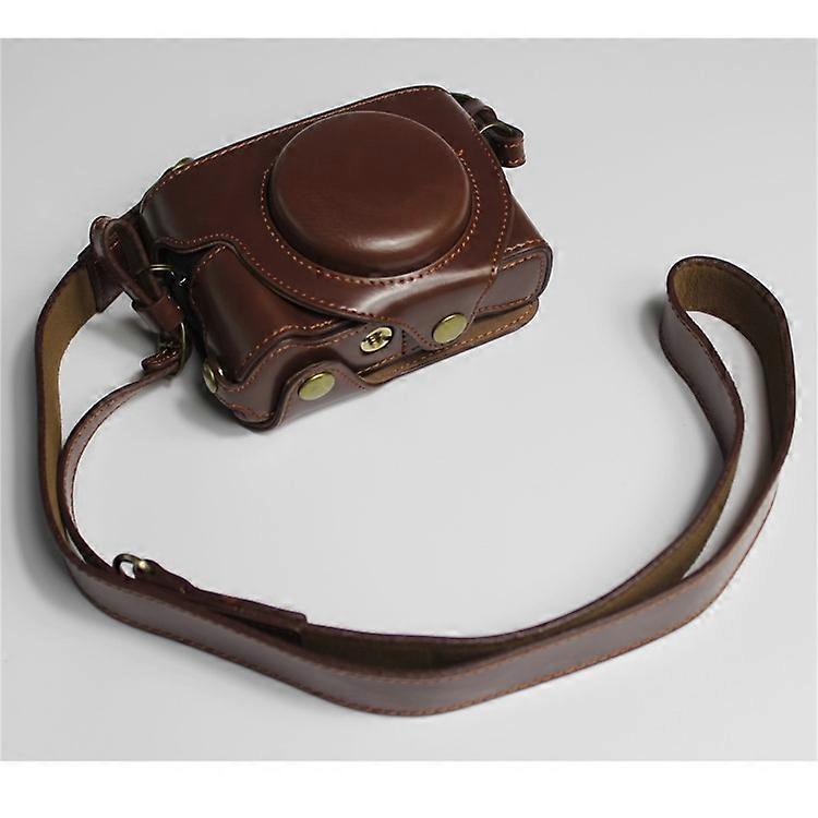PU Leather Half Camera Case Bag with Strap Compatible For Canon PowerShot G5 X Mark II