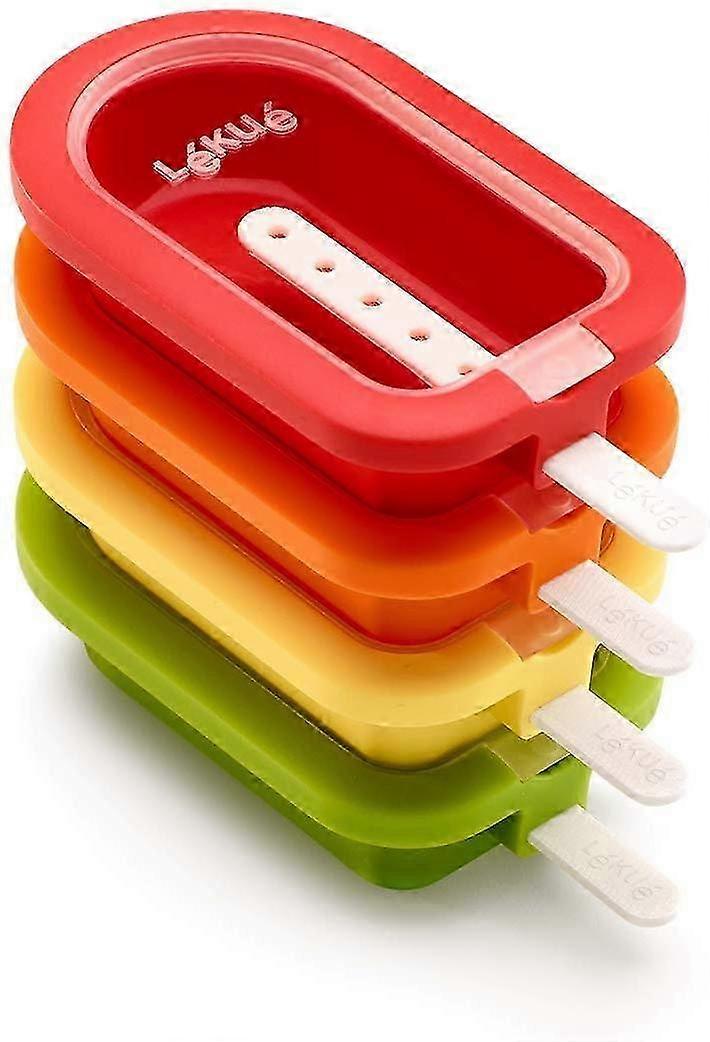 4 Piece Stackable Ice Pop Molds Suitable for Dishwasher Use