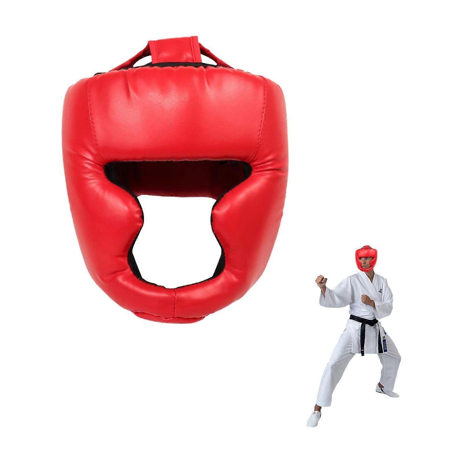 Red Head Protection Boxes for Kickboxing and Karate Training - Boxing Helmet for Sparring, Durable Material, Size Options