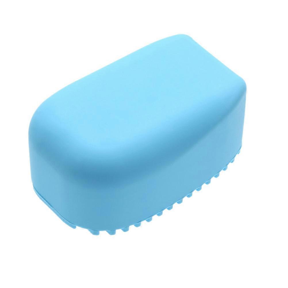 Mini Candy Color Silicone Washing Brush Set Hollow Finger Design Stain Scrubber for Clothes, Shoes & Tiles Handheld Laundry Cleaner (Blue & Pink)
