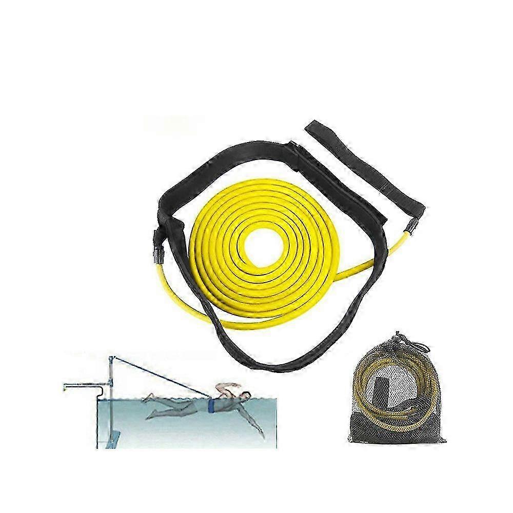 Durable Elastic Swim Training Belt with Resistance Tether for Pool Exercises