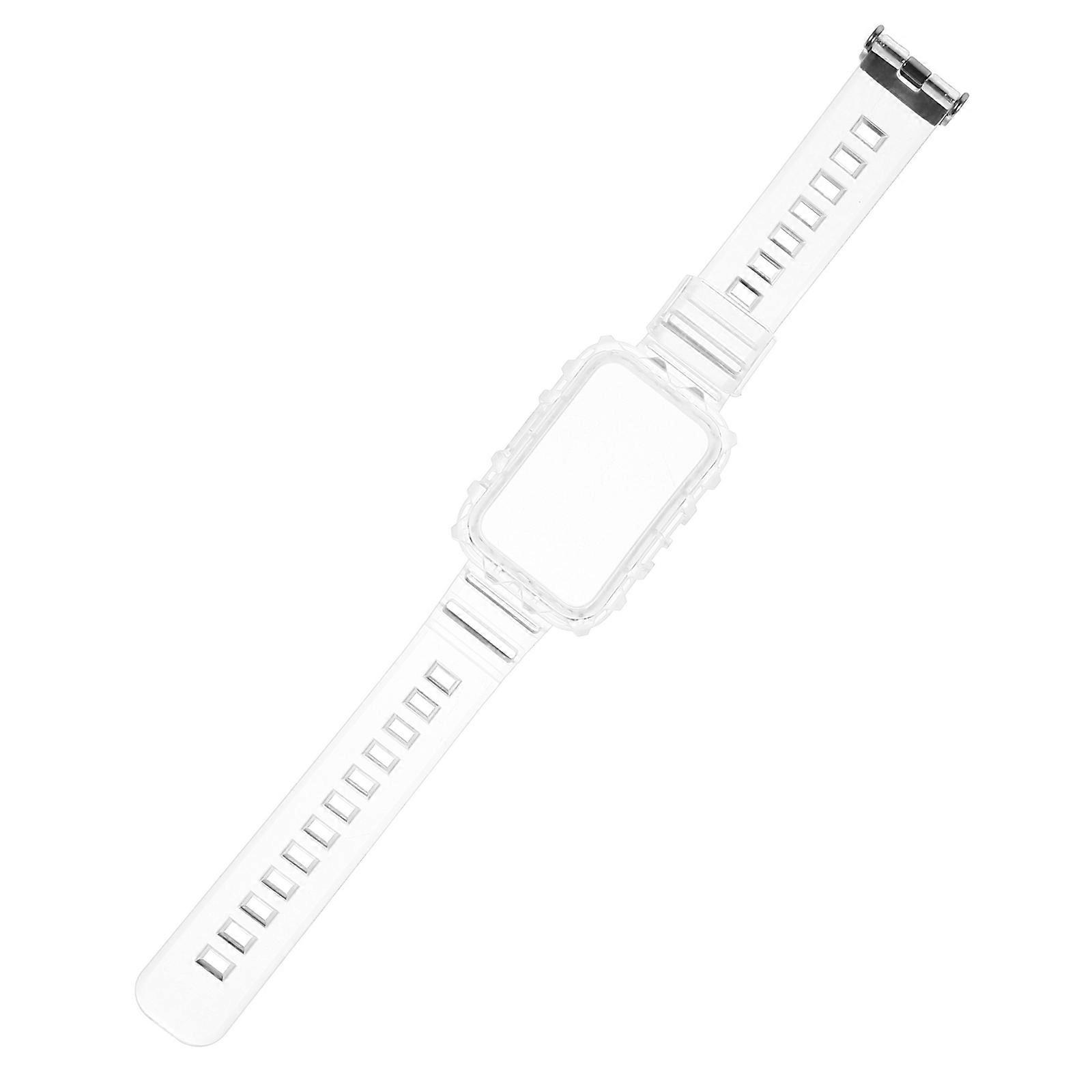 Transparent Double Layer Silicone Watchband Smartwatch Replacement Bands Stylish Watch .8X3.2CM Tpu present Option 1Set