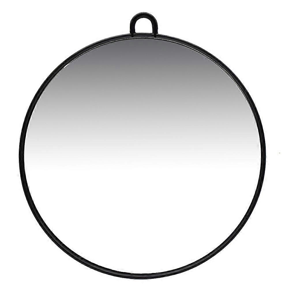 Round Handheld Mirror Lightweight For Makeup Application Black 27x27x4cm 1Set