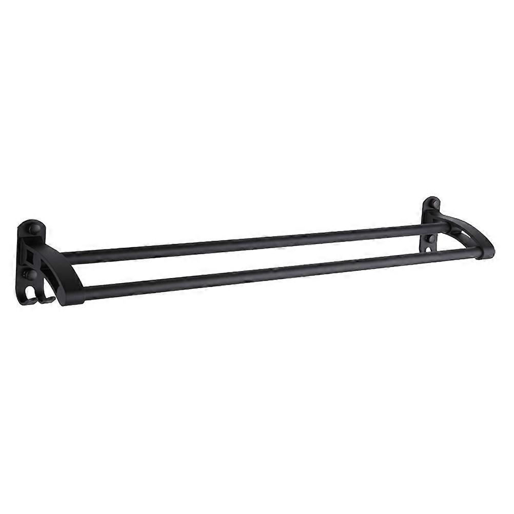 Bathroom Towel Rods Double Pole Towel Rail Decoration Style Brushed Finish Aluminum Alloy 1Set