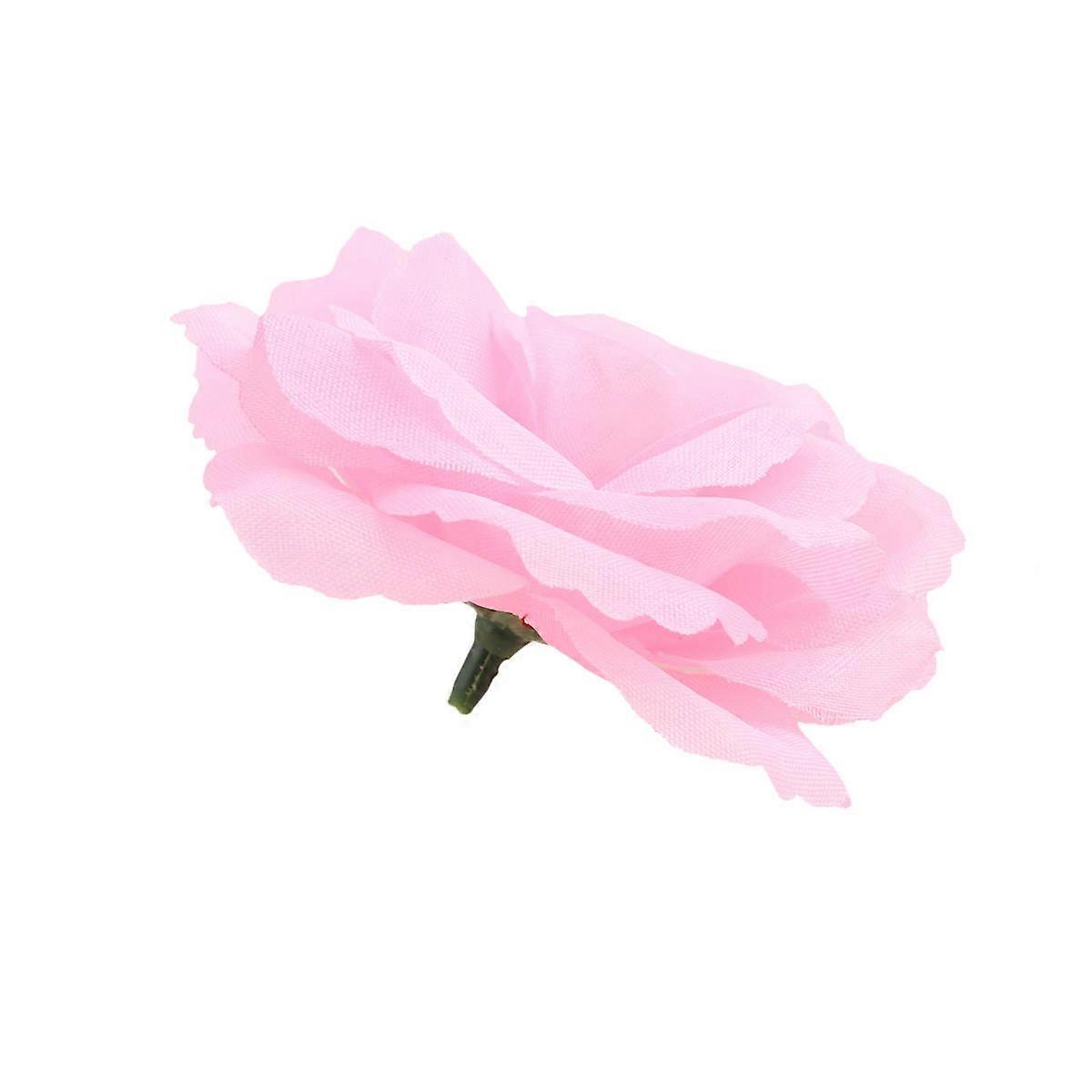 Small Artificial Roses Pink Fabric Decoration for Desktop Adornment Home Layout 50Pcs