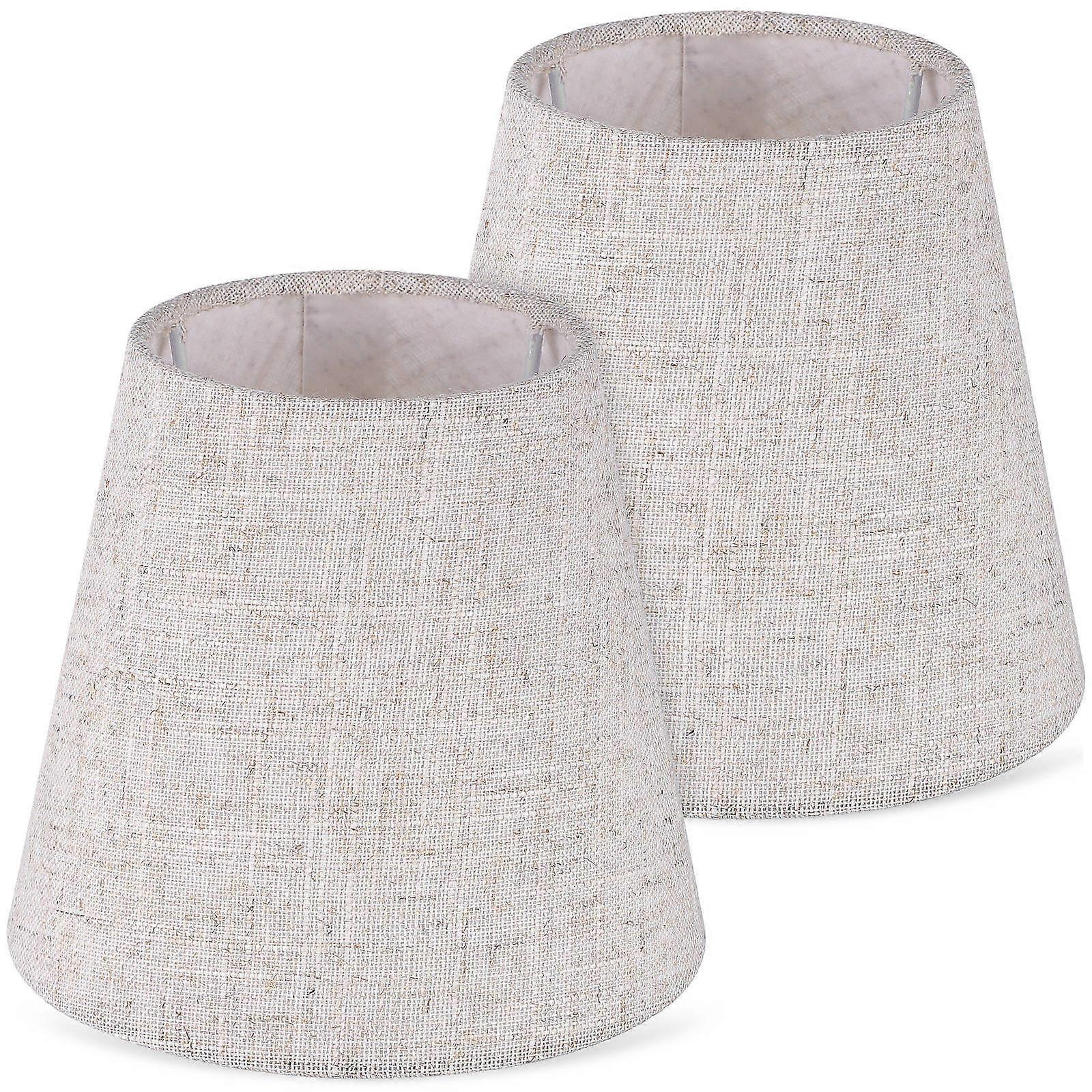2pcs Fabric Lamp Shades Replacement, Linen Light Covers for Easy Install & Protection, Dust Resistant & Decorative with Light Transmission
