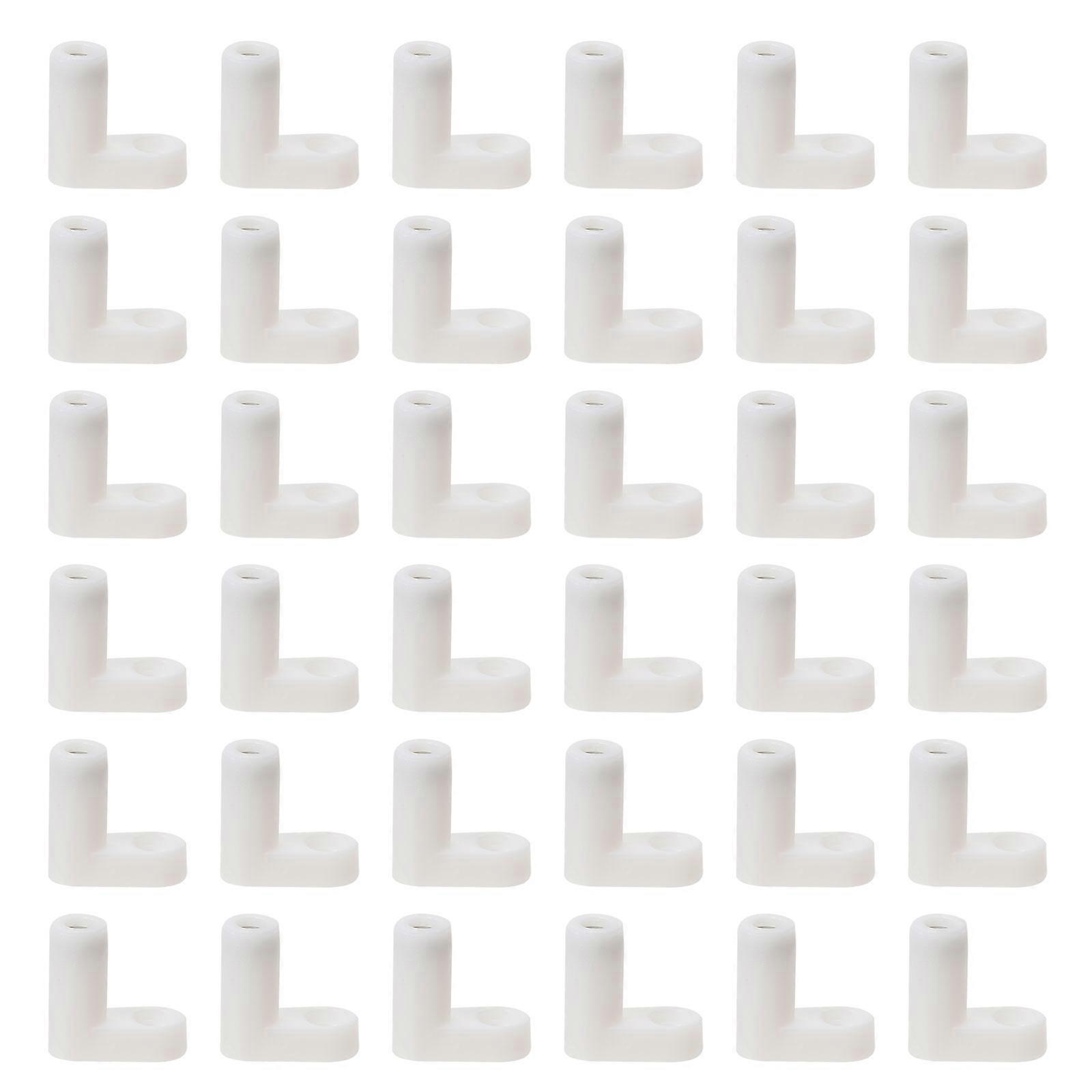 100pcs Corner Braces L Brackets Plastic Corner Brackets Fixed Fittings (White)