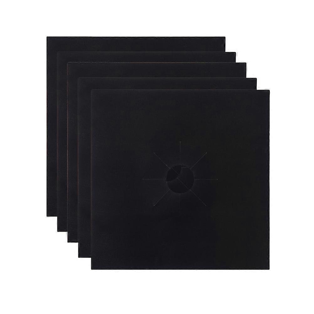 Stove Covers For Burners Gas Range Protector Easy Clean Square Coated Cloth Black 27x27x0.08cm 5Pcs