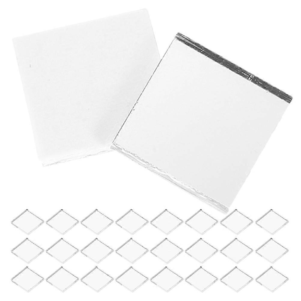 Self Adhesive Mirror Mosaic Tiles Reflective Surface Waterproof Easy Installation Silver 1.00X1.00X0.10CM 200Pcs