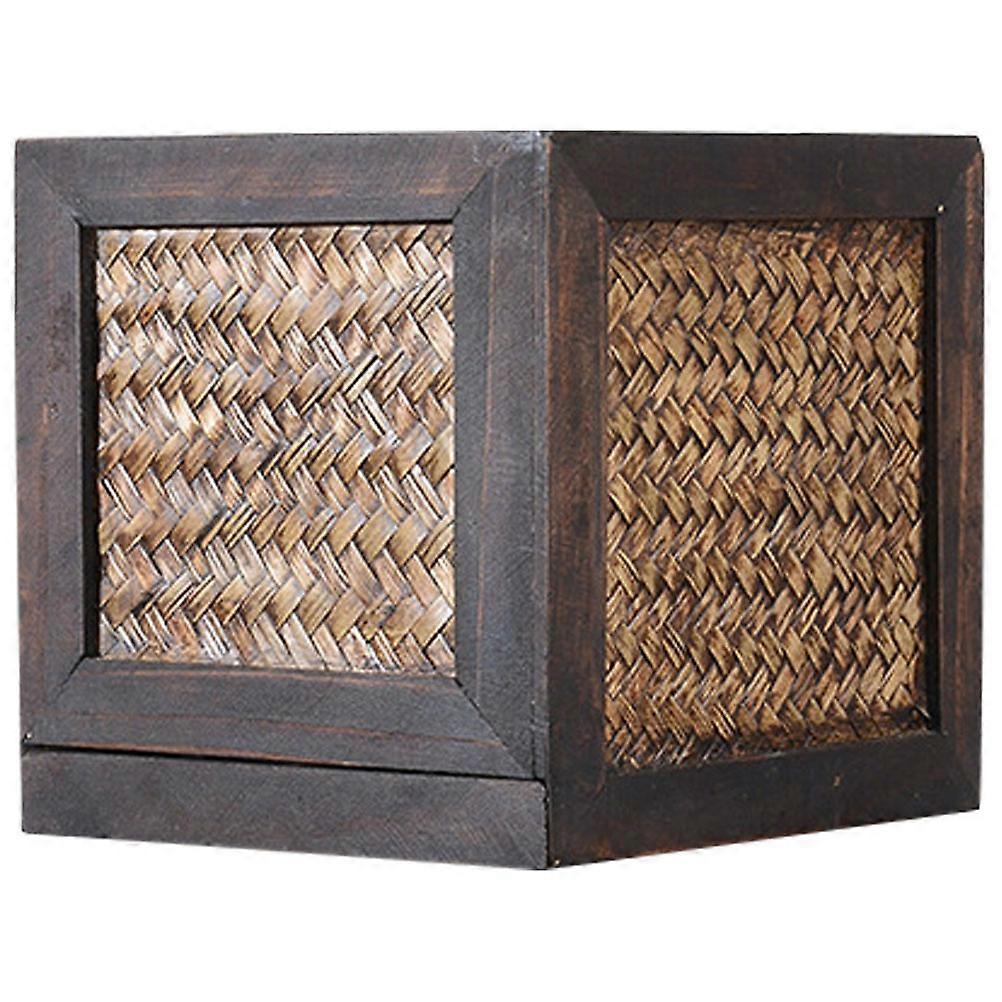 Hand Woven Bamboo Tissue Holder Decorative Napkin Box Organizer for Home or Farmhouse Style Desktop Decor