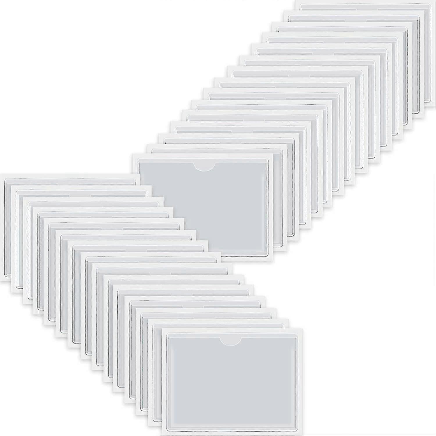 30Pcs Self-Adhesive Business Card Pockets with Top Open for Loading, Card Holder for Organizing and