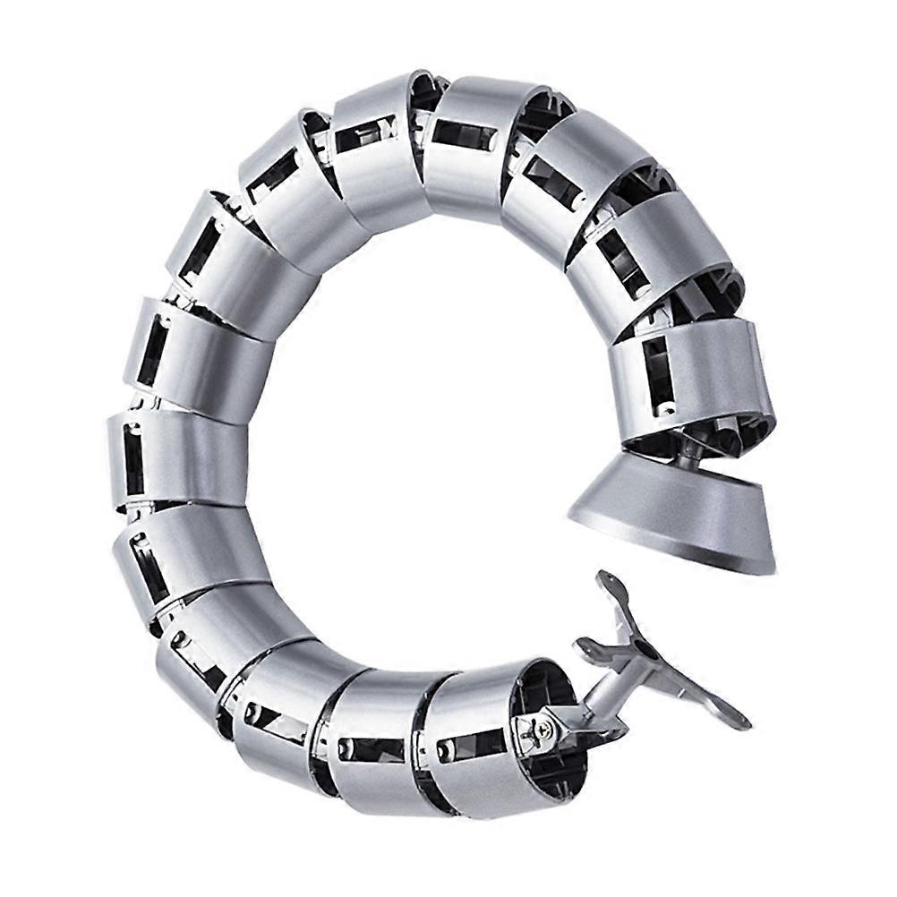 Braided Cable Tube Silver Serpentine Computer Desk Accessory 76X6CM Cable Management 1Set