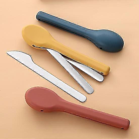 1 Set Spoon Set Food Grade Multi-functional Stainless Steel Beautiful Dishwasher Safe Spoon Fork Cutter Utensils Set Party Supplies