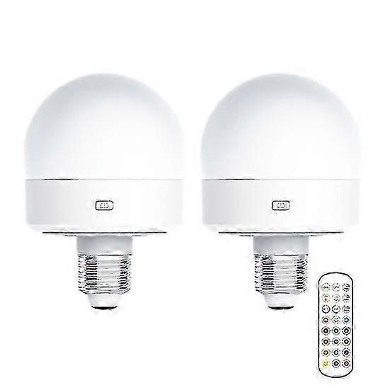 USB Rechargeable Light Bulb with Remote Control Timer and Dimmable Feature, Easy to Install Battery Operated E27 Light Bulb for RGB Lighting