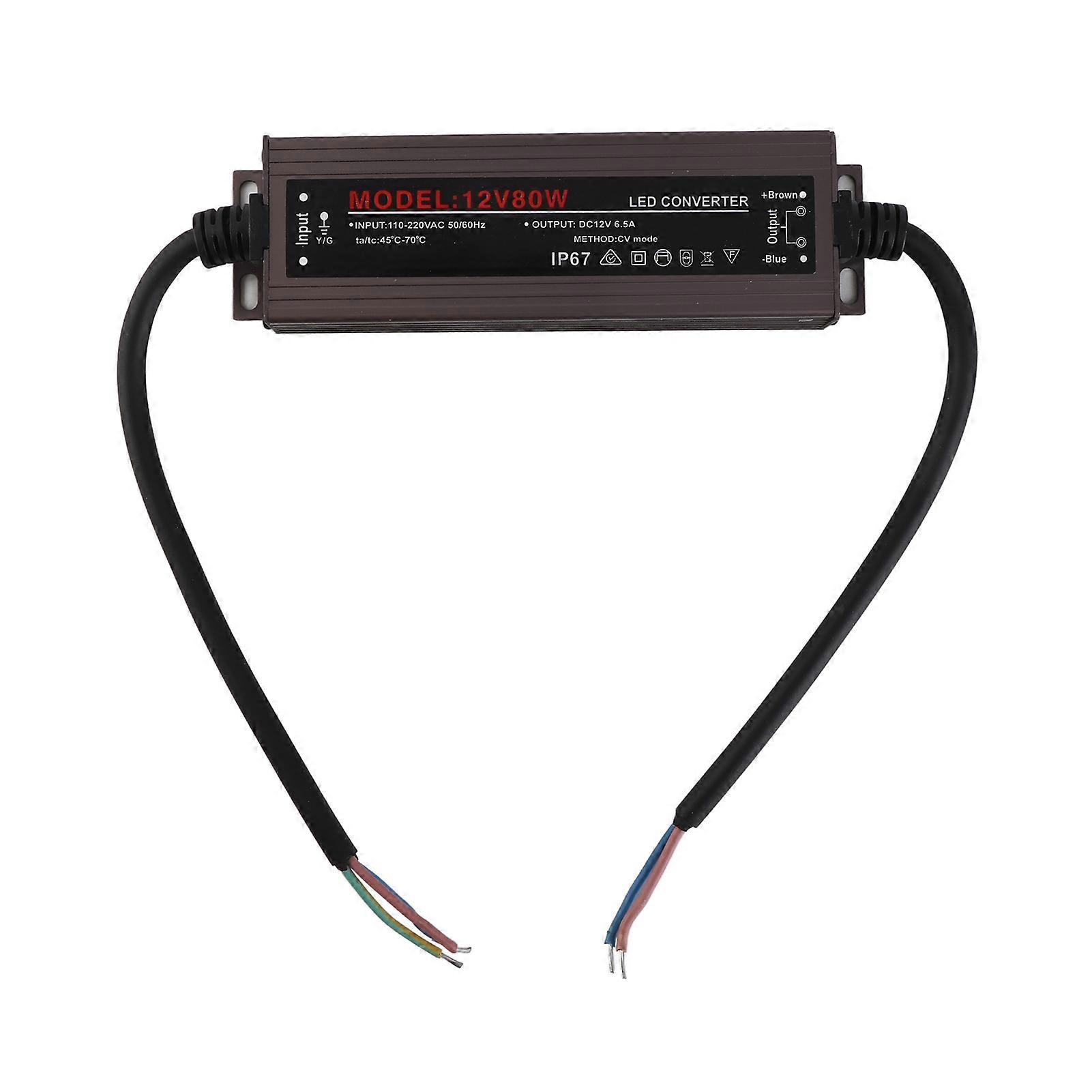 Alimentation LED filaire ultra-mince 80 W, résistante à l'eau, 50/60 Hz
