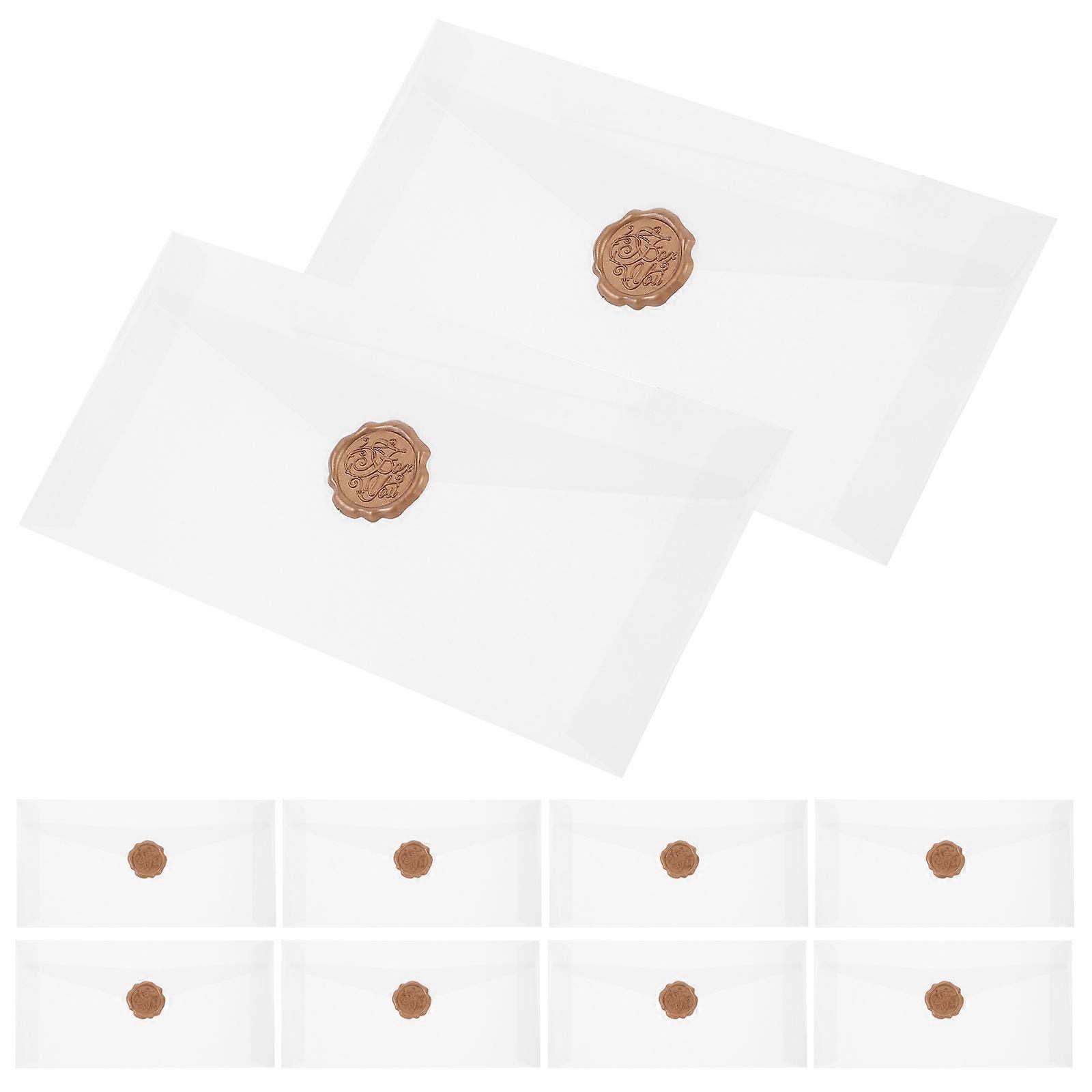 Document Protection Envelopes Translucent Rectangular Mailing Stationery General Users Banquets Showers 8.7X4.3X0.4In 10 Sets