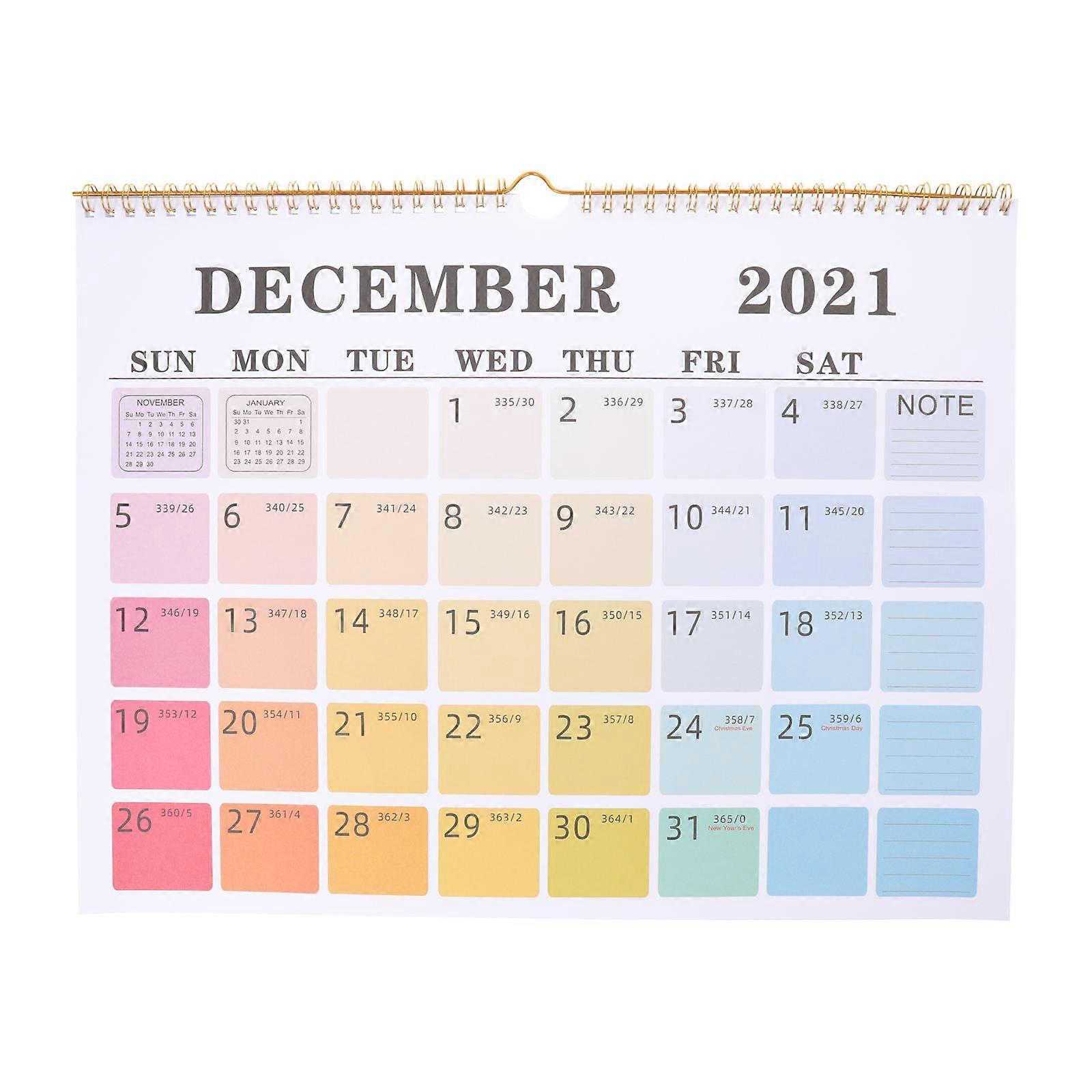 Time Management Wall Calendar Hanging Calendar Bedroom 38.5x30cm Simple Style 1Pack