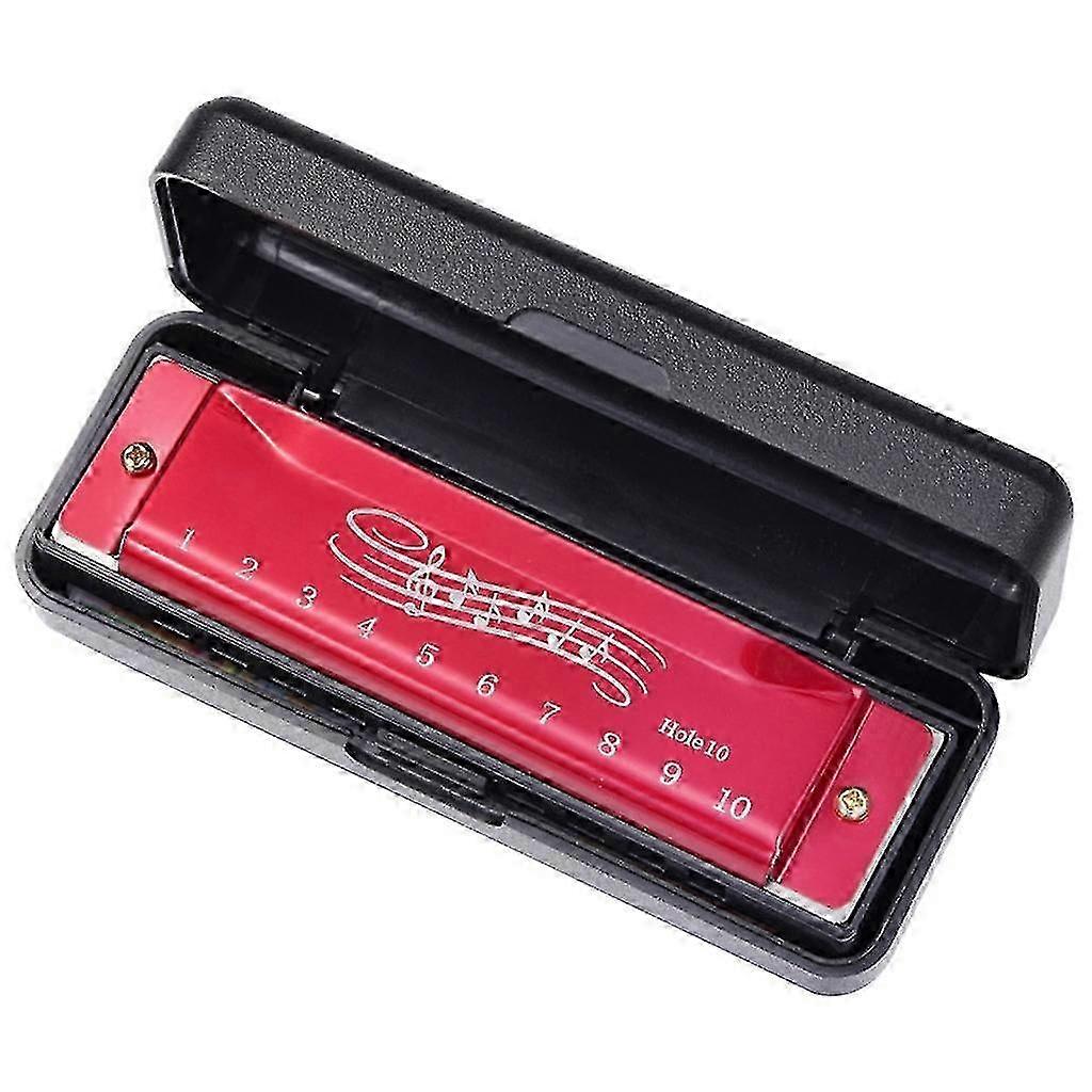 Harmonica 10 Hole 20 Tones Chromatic Mouth Harmonica Chromatic Harmonica  Red