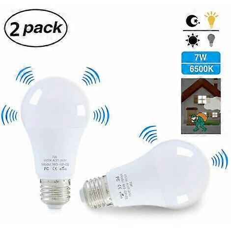 27 LD Bulb, With Motion Sensor, 7W, White, 2Pcs