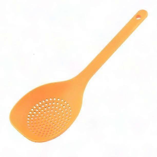Plastic Perforated Ladle Slotted Spoon for Kitchen Cooking - Orange