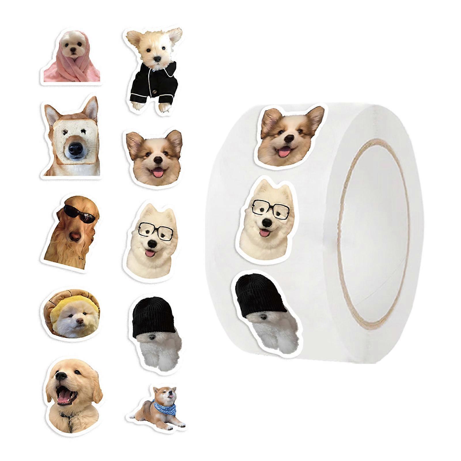 Creative Dog Face Stickers Paper Tape For Scrapbook Envelope Sealing Art And Craft Easy Peels Remove Design Sticker