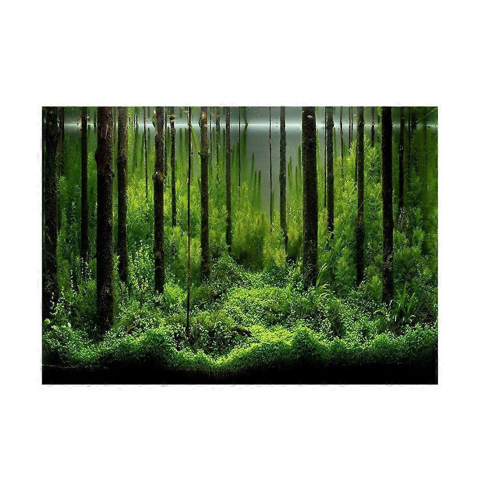 Aquarium Background Sticker, PVC Adhesive Poster with Underwater Seabed Forest Pattern, 61*30cm