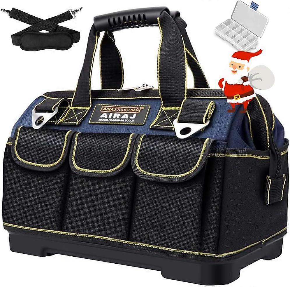 45 * 25 * 30cm, Double-layer Fabric Large Opening Storage Tool Bag with Adjustable Shoulder Strap, ABS Solid Bottom