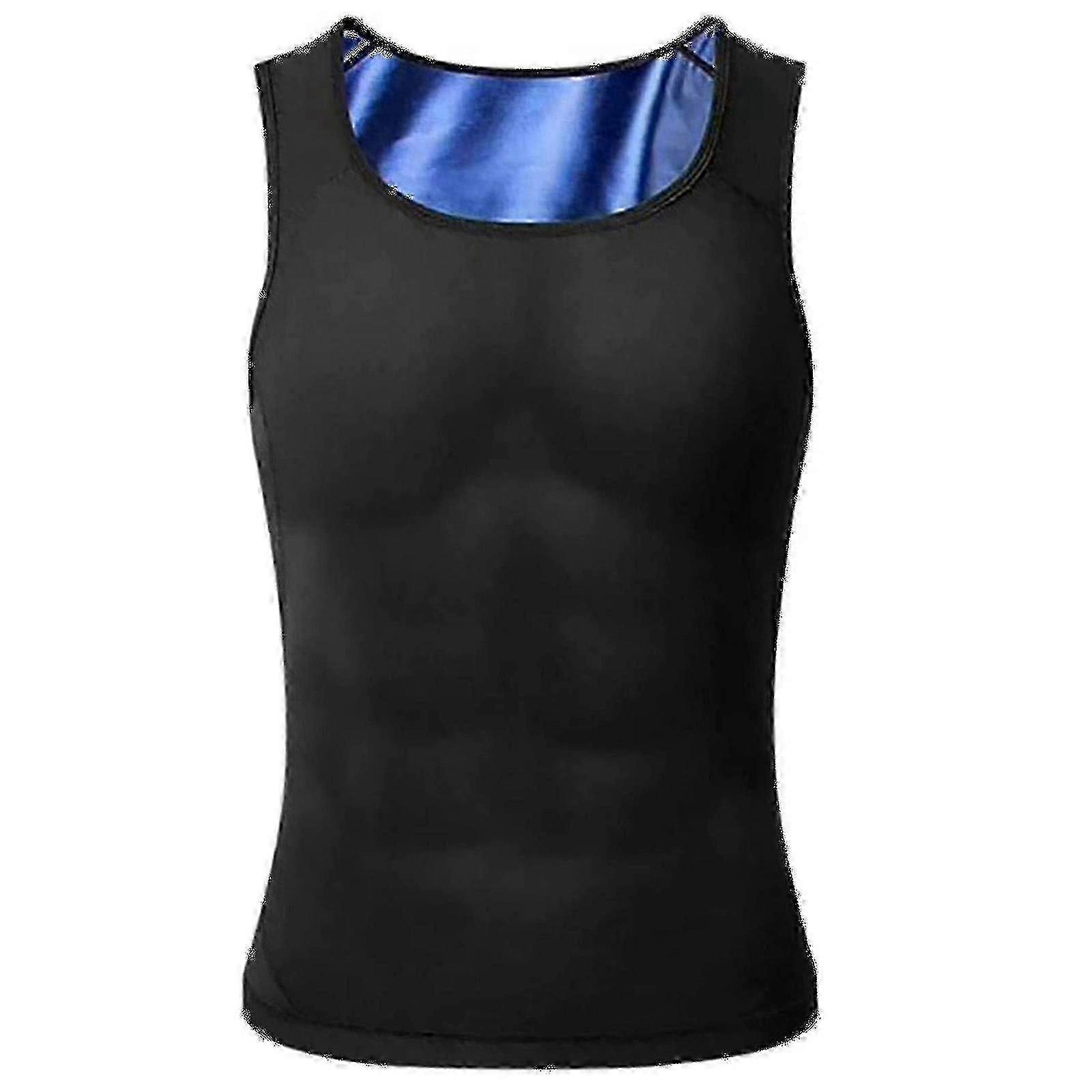 S-5XL Gynecomastia ضغط خزان بلوزة ، قمصان التخسيس للرجال ، أعلى ساونا