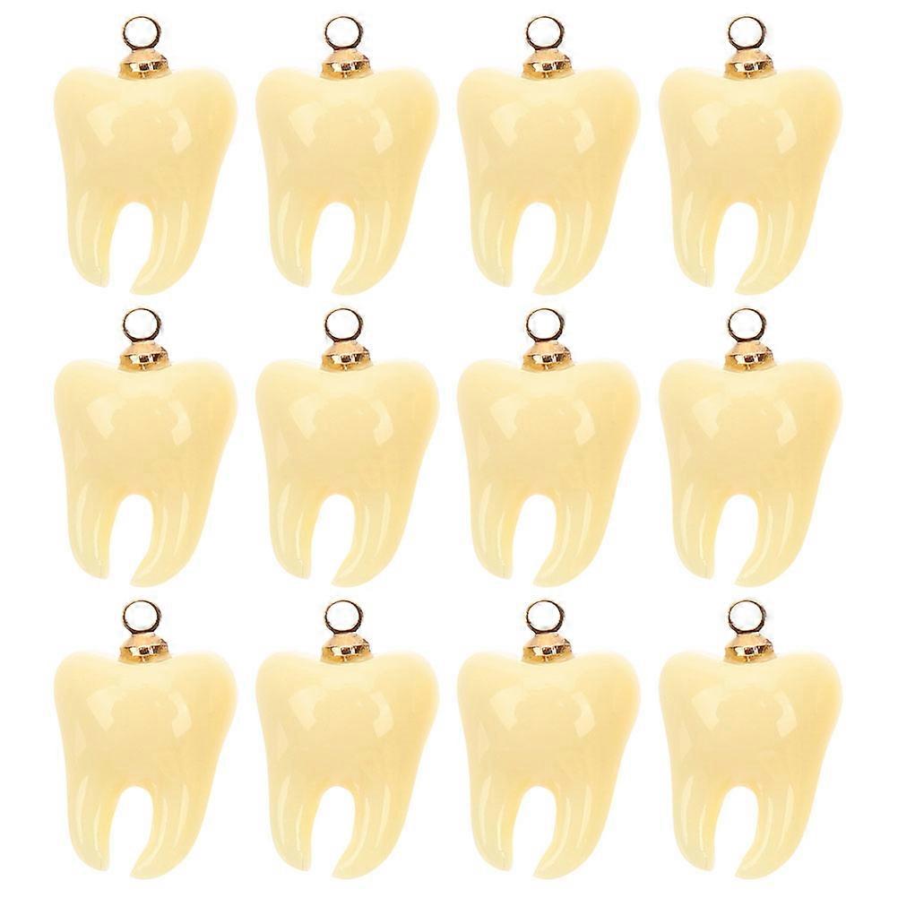 Tooth Resin Pendants for Decoration 12Pcs Lovely Hanging Ornaments Charm