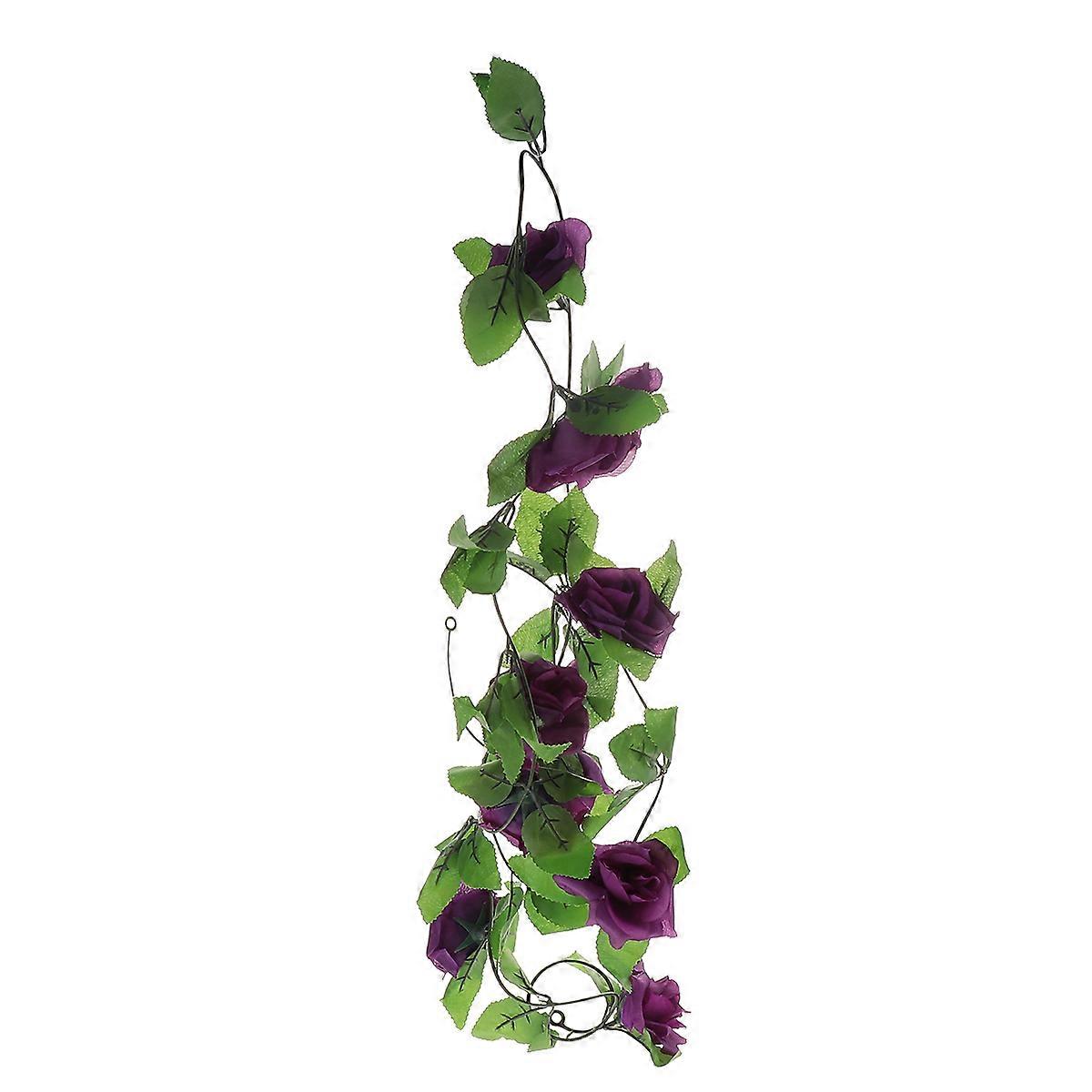 Artificial Flower Vines Decorative Rose Leaves Vine Wedding Festivals Silk Plastic 240x10x5cm Hanging 1Set