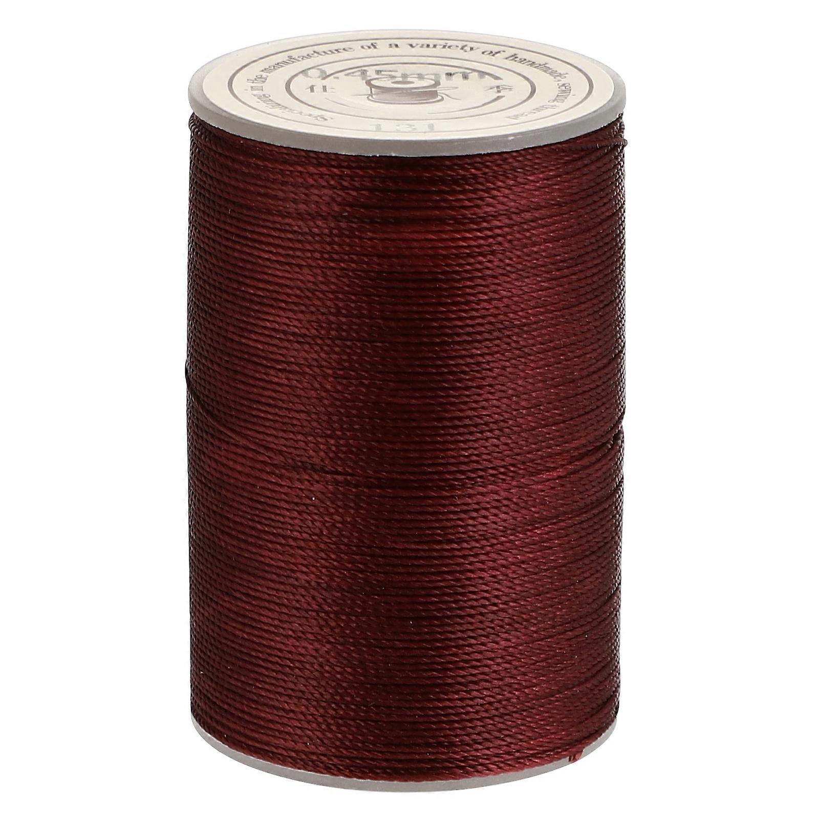 Sewing Thread Red Brown Round Waxed Polyester For Leather Projects Hand Stitching 1Pack