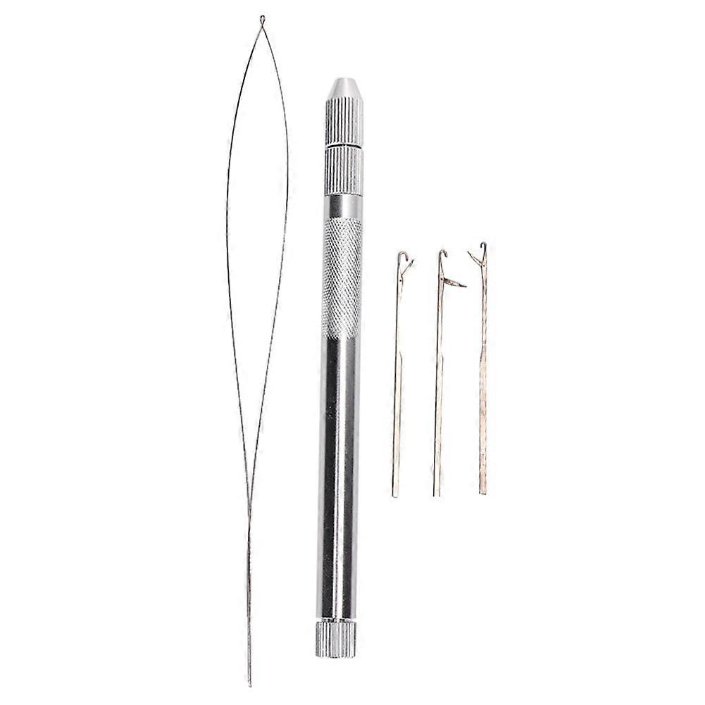 Aluminum Handle Pulling Loop Needle Micro Beads Looper Threader for Hair Extension
